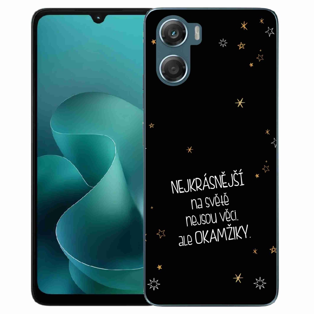 Zselés borítás mmCase a Motorola G06/G06 Power készülékhez - idézem 4 fekete háttérrel