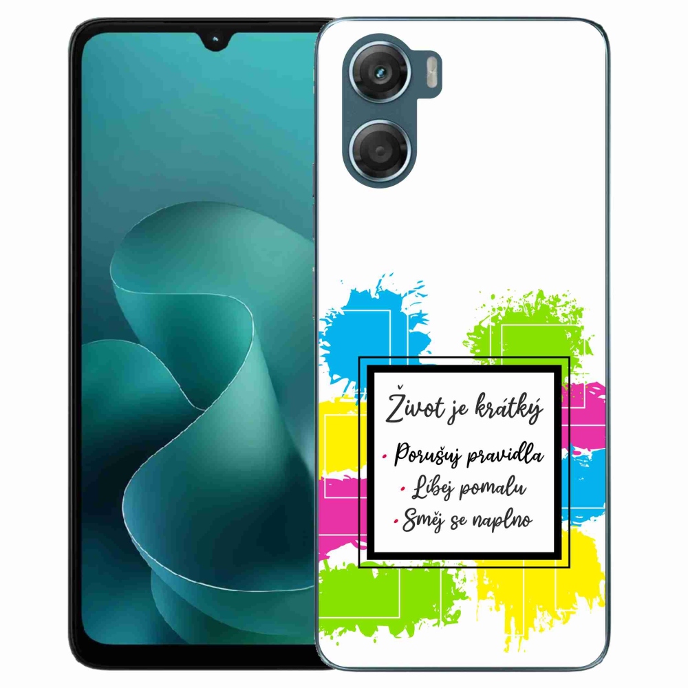 Zselés borítás mmCase a Motorola G06/G06 Power készülékhez - idézem 5 fehér háttér