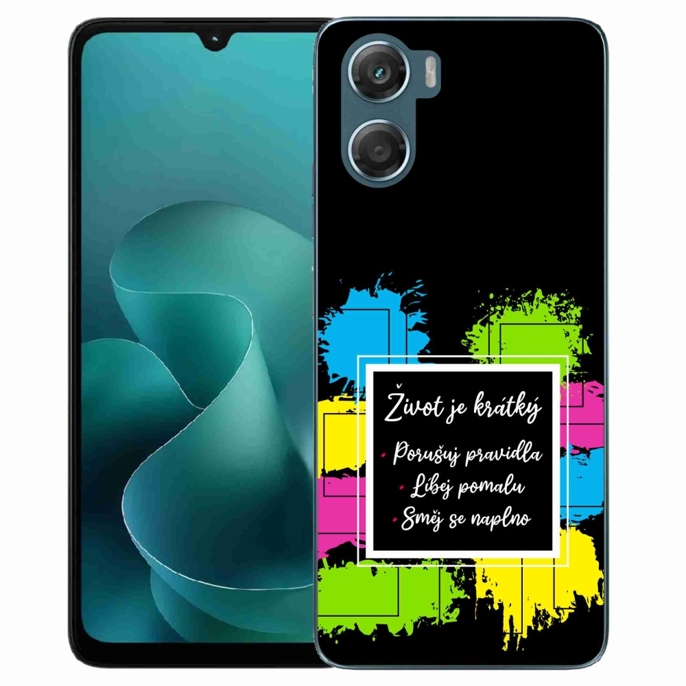 Zselés borítás mmCase a Motorola G06/G06 Power készülékhez - idézem 5 fekete háttér