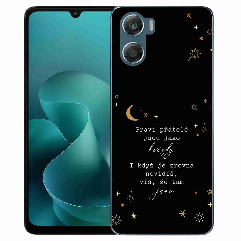 Zselés borítás mmCase a Motorola G06/G06 Power készülékhez - idézet 6 fekete háttér