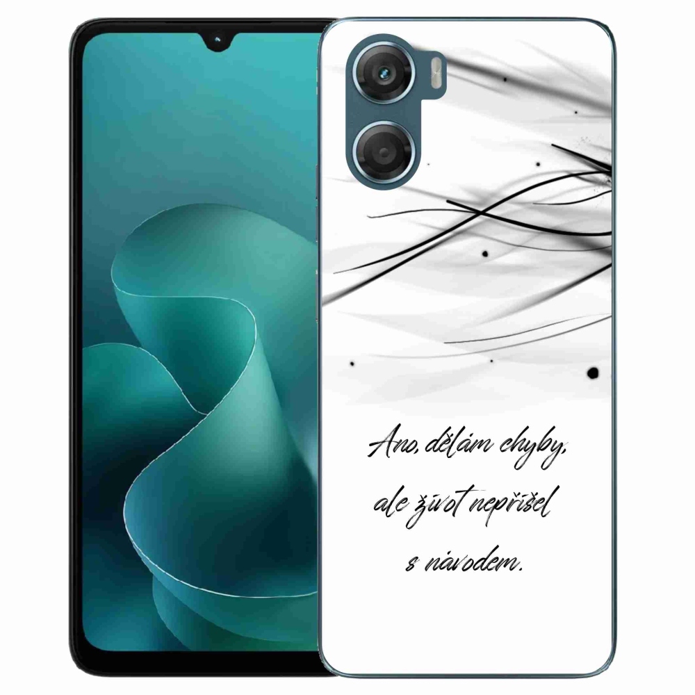 Zselés borítás mmCase a Motorola G06/G06 Power készülékhez - idézet fehér háttérrel