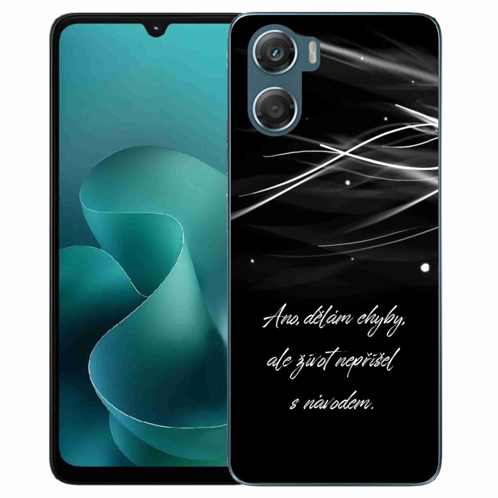 Zselés borítás mmCase a Motorola G06/G06 Power készülékhez - idézem fekete háttérrel