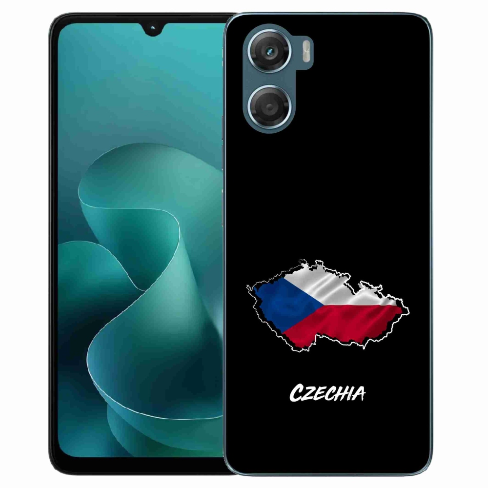 Zselés borítás mmCase a Motorola G06/G06 Power készülékhez - Csehország fekete háttér