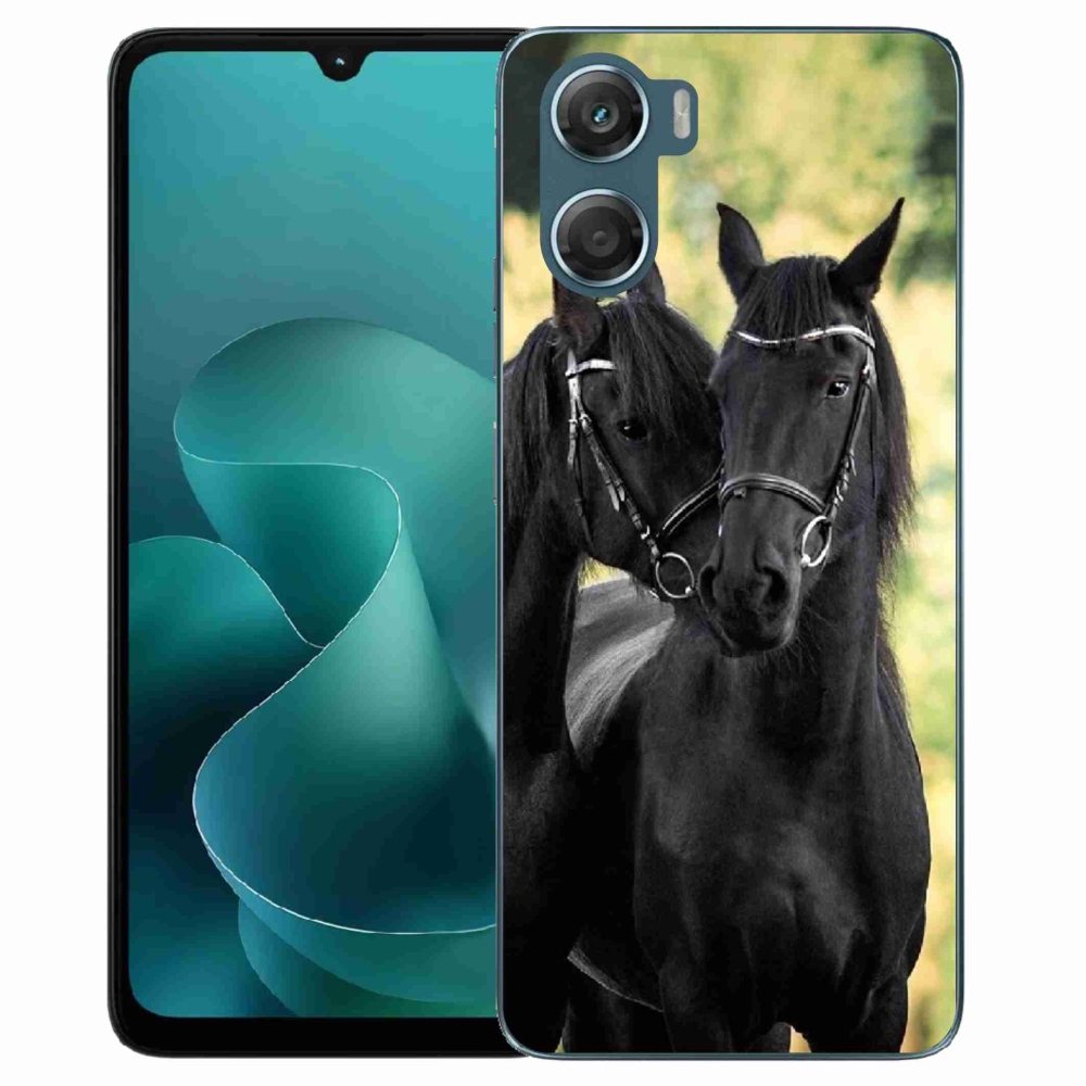 Zselés borítás mmCase a Motorola G06/G06 Power készülékhez - két fekete ló