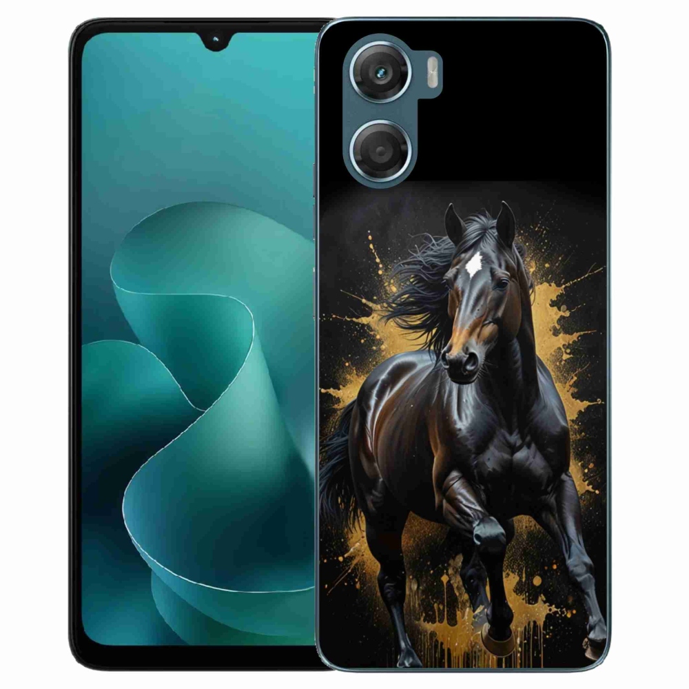 Zselés borítás mmCase a Motorola G06/G06 Power készülékhez - elegáns fekete ménes