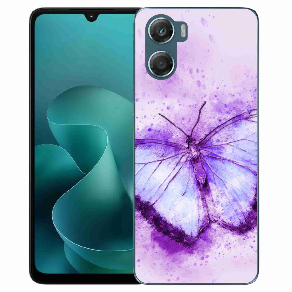 Zselés borítás mmCase a Motorola G06/G06 Power készülékhez - lila pillangó