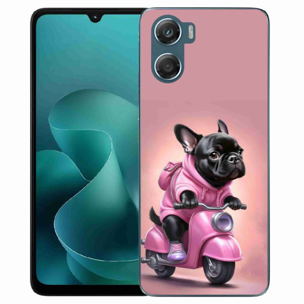 Zselés borítás mmCase a Motorola G06/G06 Power készülékhez - Francia bulldog robogón