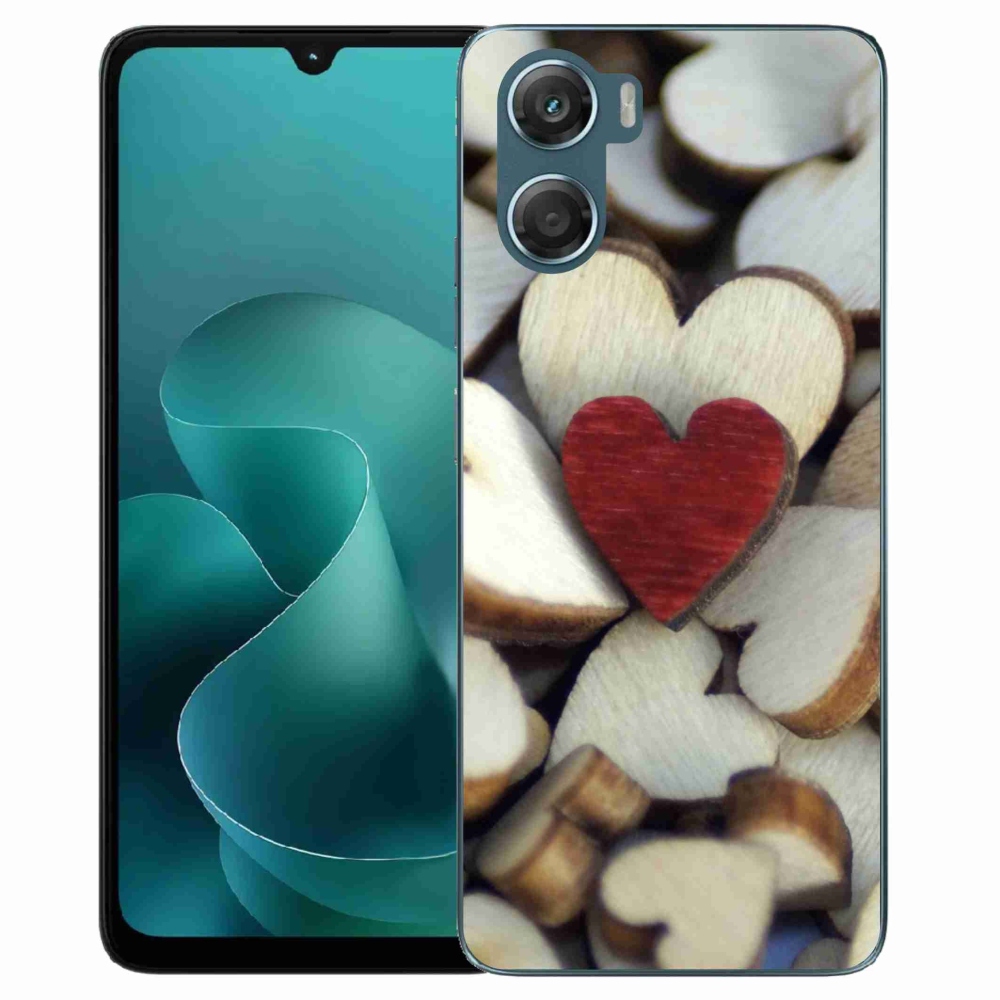 Zselés borítás mmCase a Motorola G06/G06 Power készülékhez - gravírozott piros szív