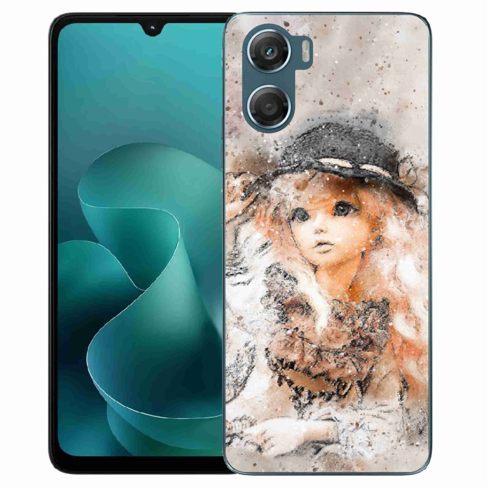 Zselés borítás mmCase a Motorola G06/G06 Power készülékhez - lány sapkával