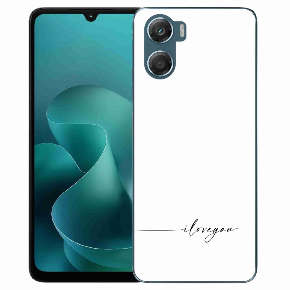 Gél borítás mmCase a Motorola G06/G06 Power készülékhez - I love you fehér háttérrel