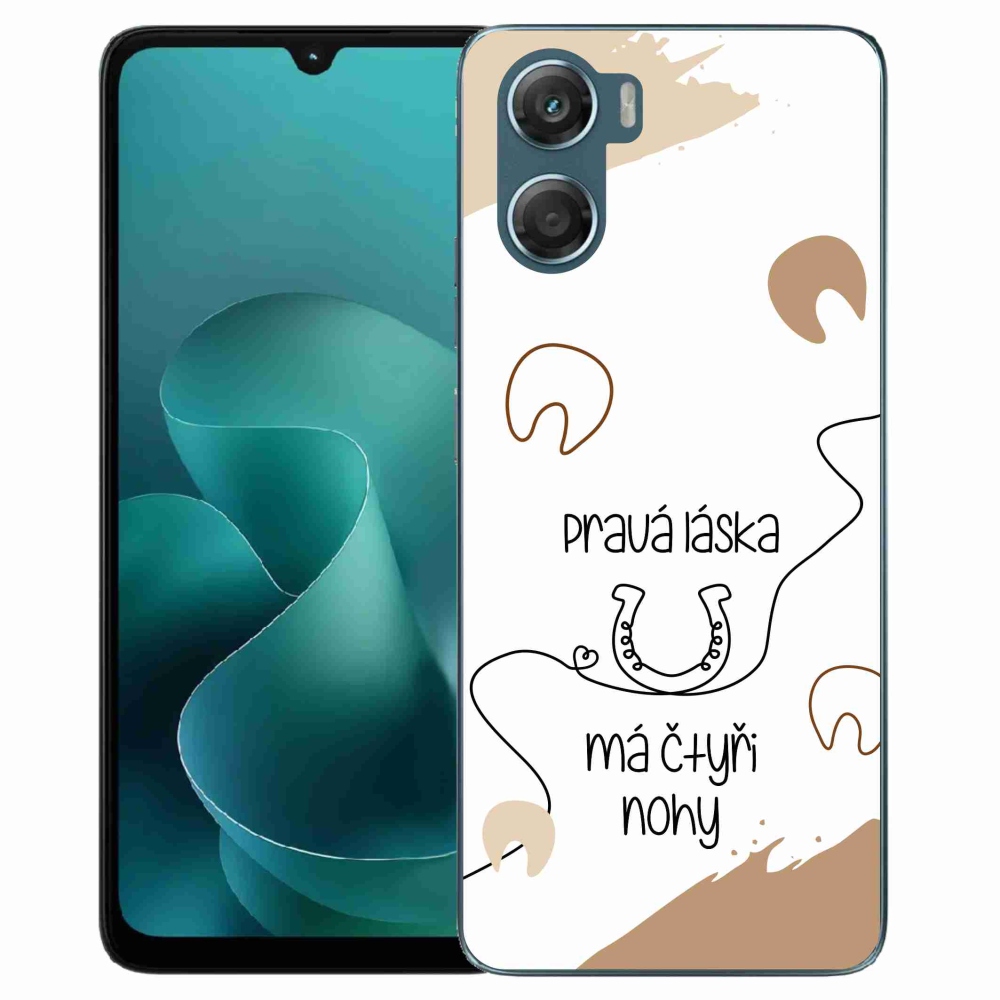 Zselés borítás mmCase a Motorola G06/G06 Power készülékhez - ló motívum fehér háttérrel