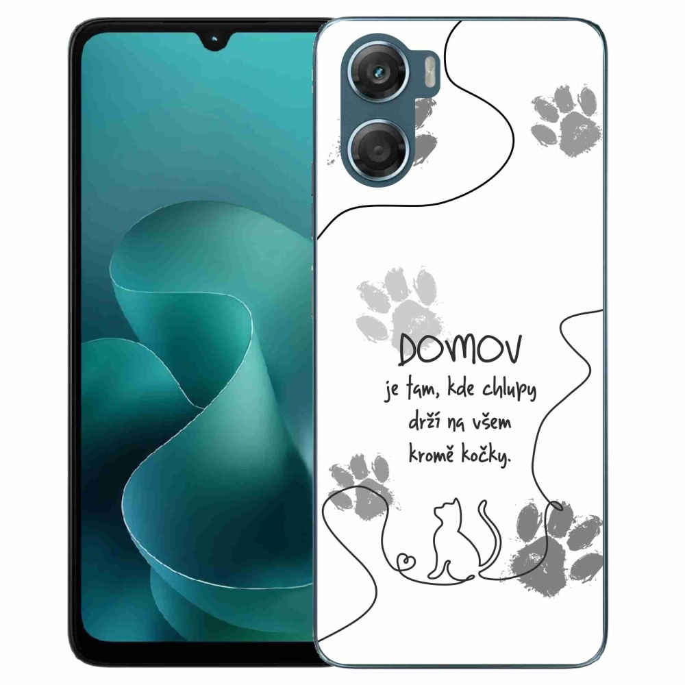 Zselés borítás mmCase a Motorola G06/G06 Power készülékhez - macska motívum fehér háttérrel