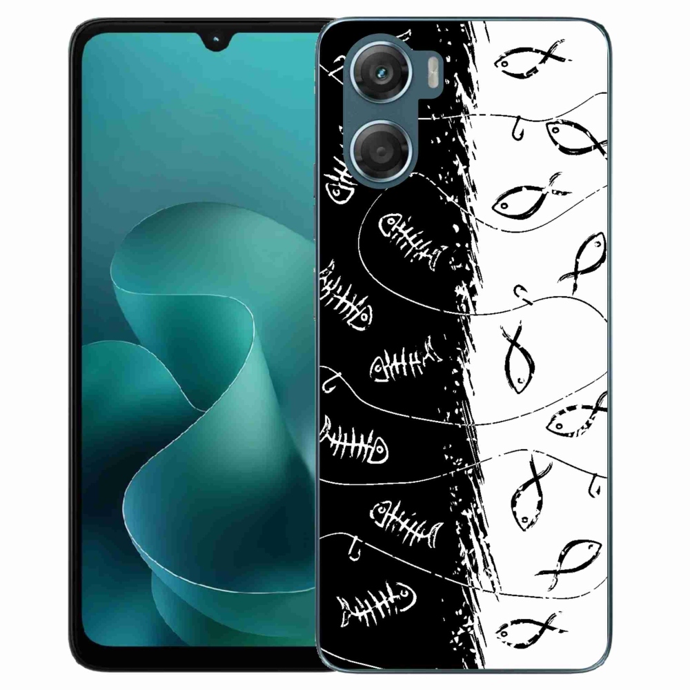 Zselés borítás mmCase a Motorola G06/G06 Power készülékhez - csontvázak és halak