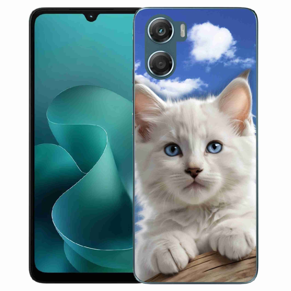 Zselés borítás mmCase a Motorola G06/G06 Power készülékhez - cica és felhők
