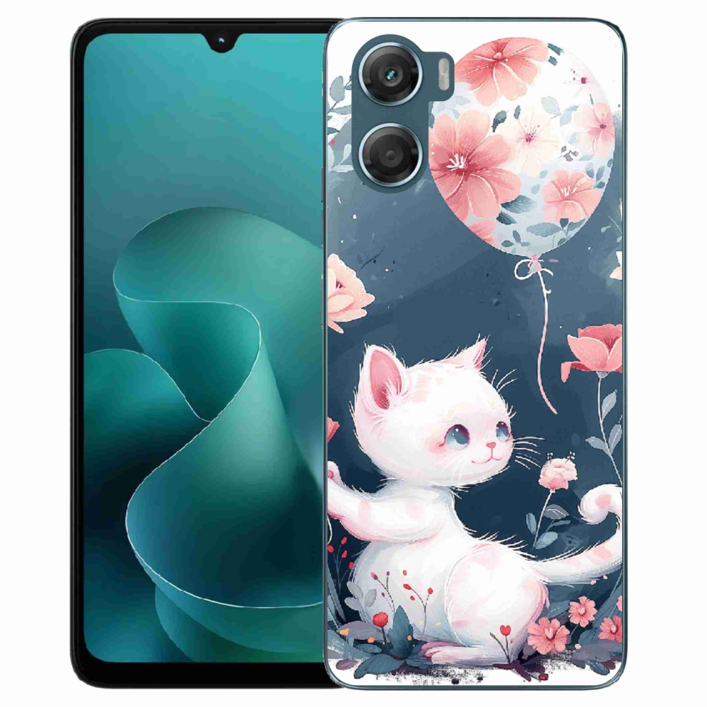 Zselés borítás mmCase a Motorola G06/G06 Power készülékhez - cica lufival