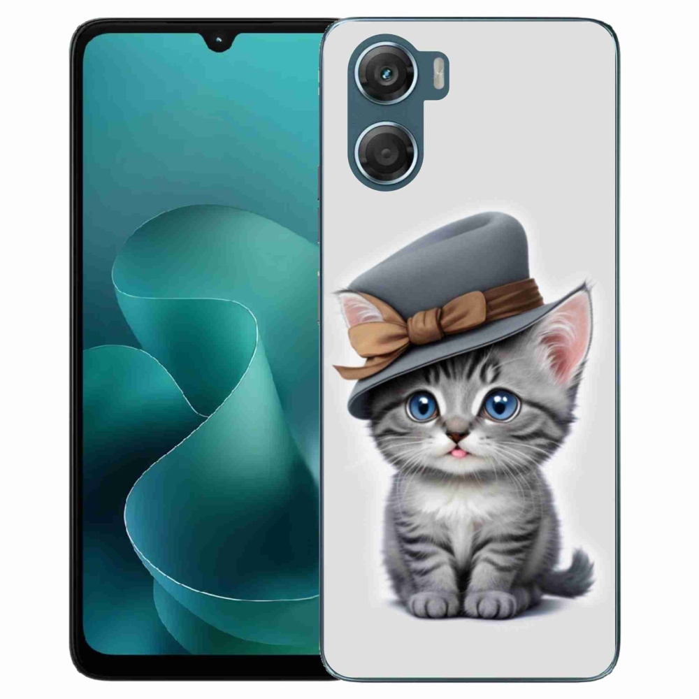 Zselés borítás mmCase a Motorola G06/G06 Power készülékhez - cica sapkával