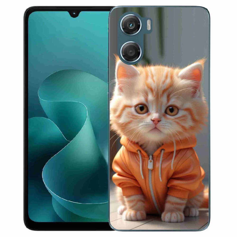 Zselés borítás mmCase a Motorola G06/G06 Power készülékhez - cica melegítőben