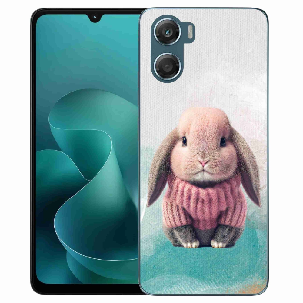 Zselés borítás mmCase a Motorola G06/G06 Power készülékhez - nyúl pulóverben