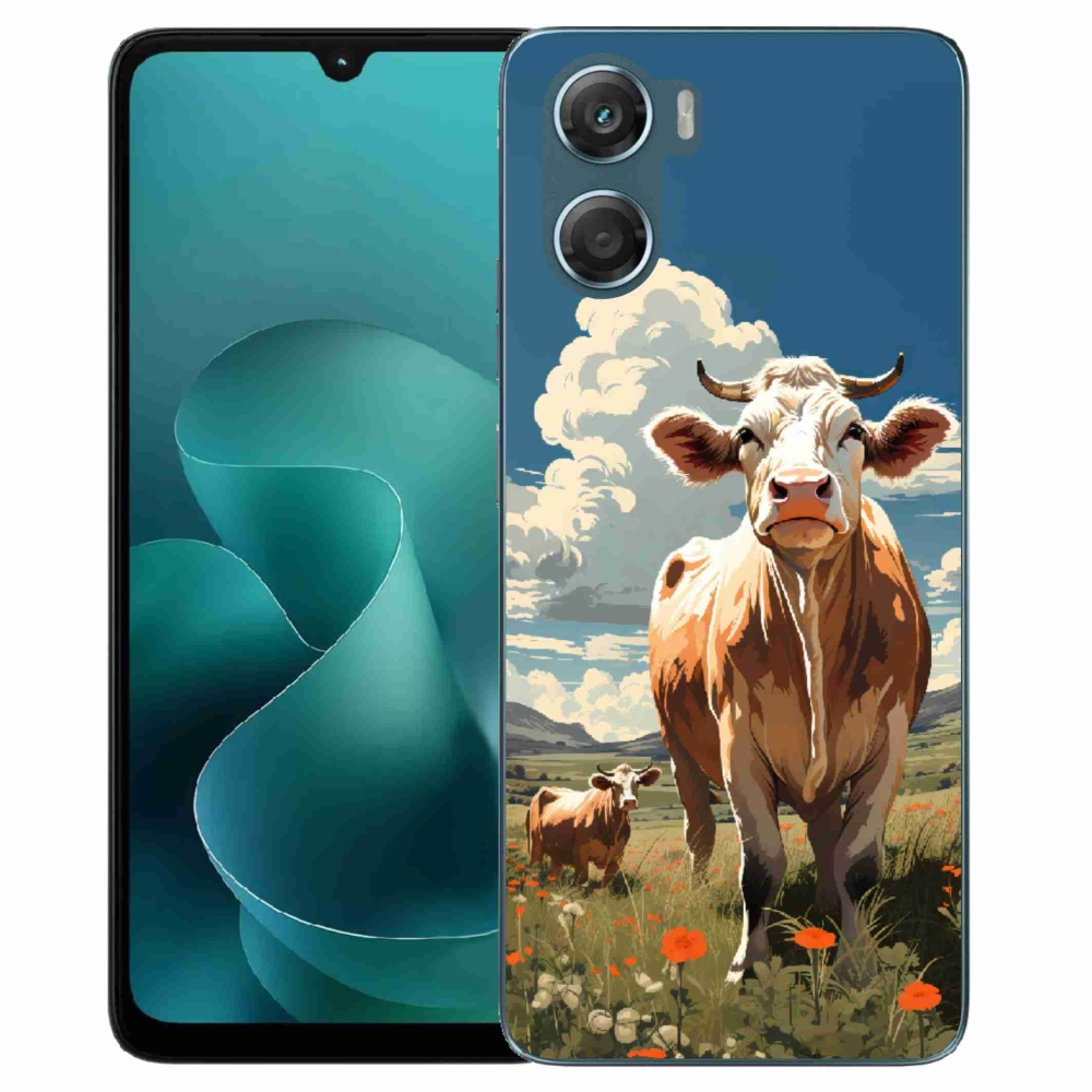 Zselés borítás mmCase a Motorola G06/G06 Power készülékhez - tehenek a réten