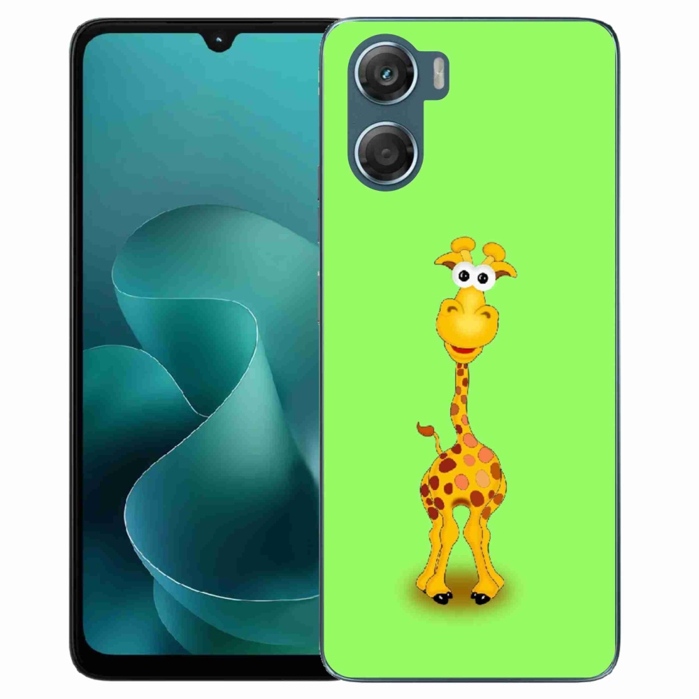 Zselés borítás mmCase a Motorola G06/G06 Power készülékhez - rajzfilm zsiráf