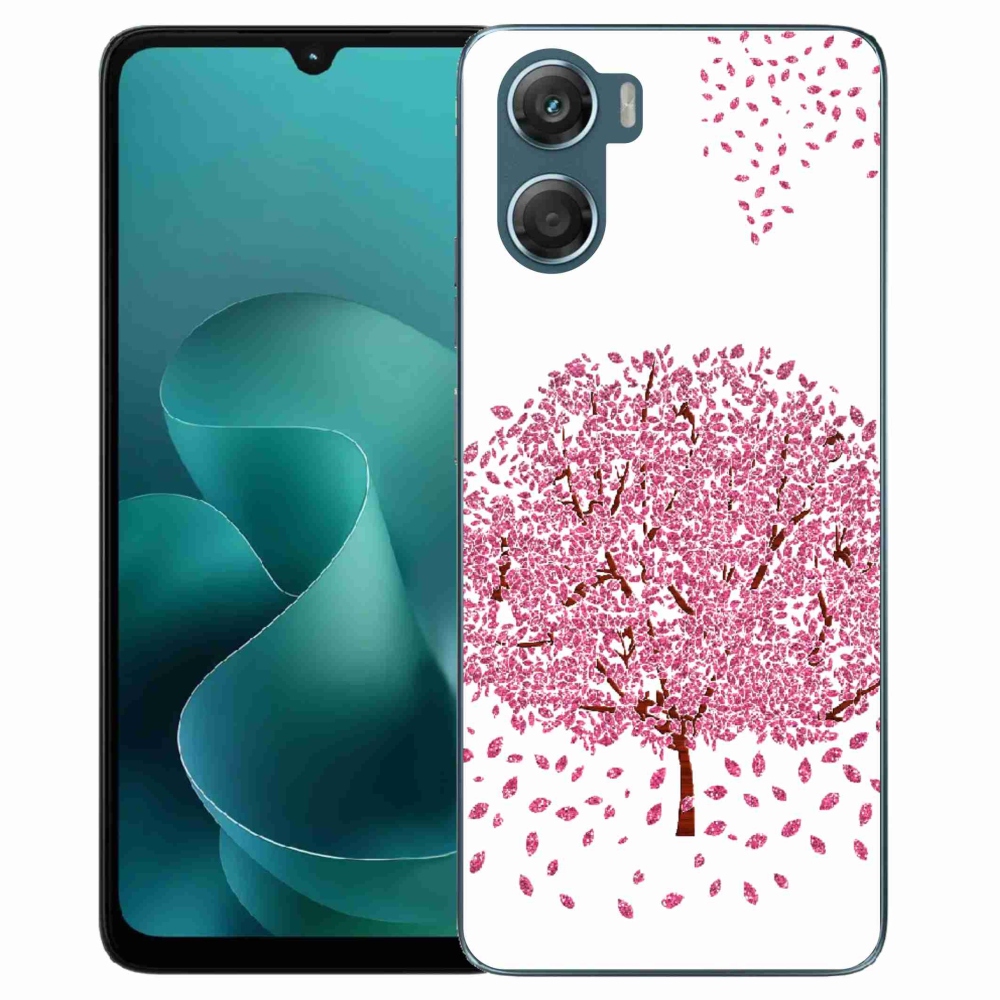 Zselés borítás mmCase a Motorola G06/G06 Power készülékhez - rajzfilmfa levelekkel