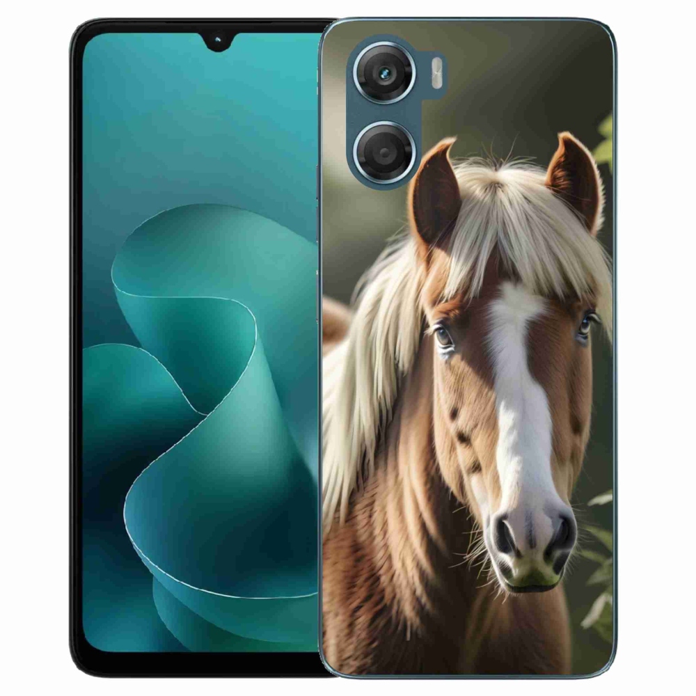 Zselés borítás mmCase a Motorola G06/G06 Power készülékhez - ló világos sörénnyel