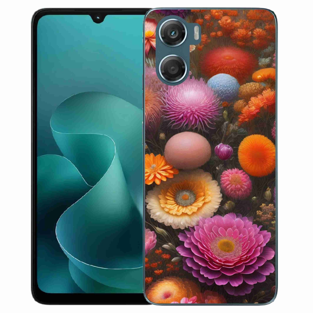 Gél borítás mmCase a Motorola G06/G06 Power készülékhez - virágos összetételű
