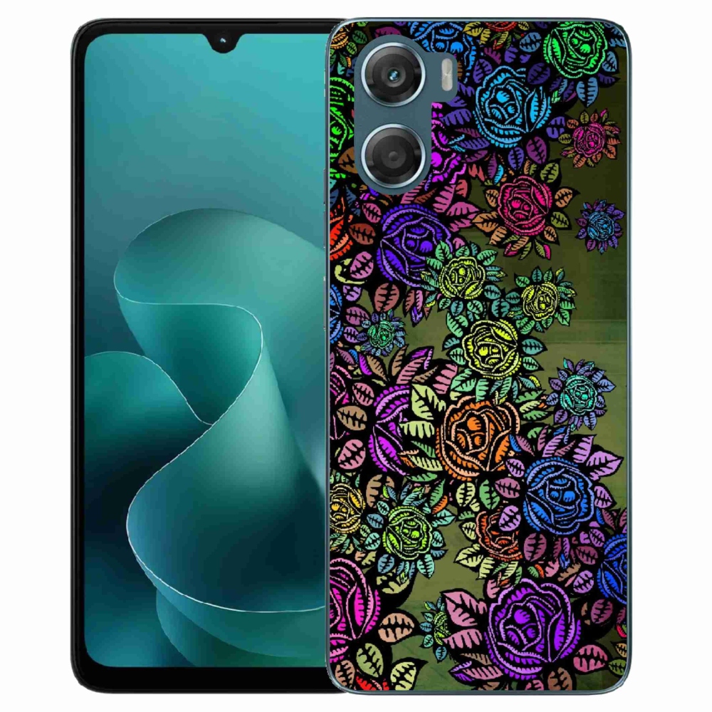 Zselés borítás mmCase a Motorola G06/G06 Power készülékhez - virágok 6