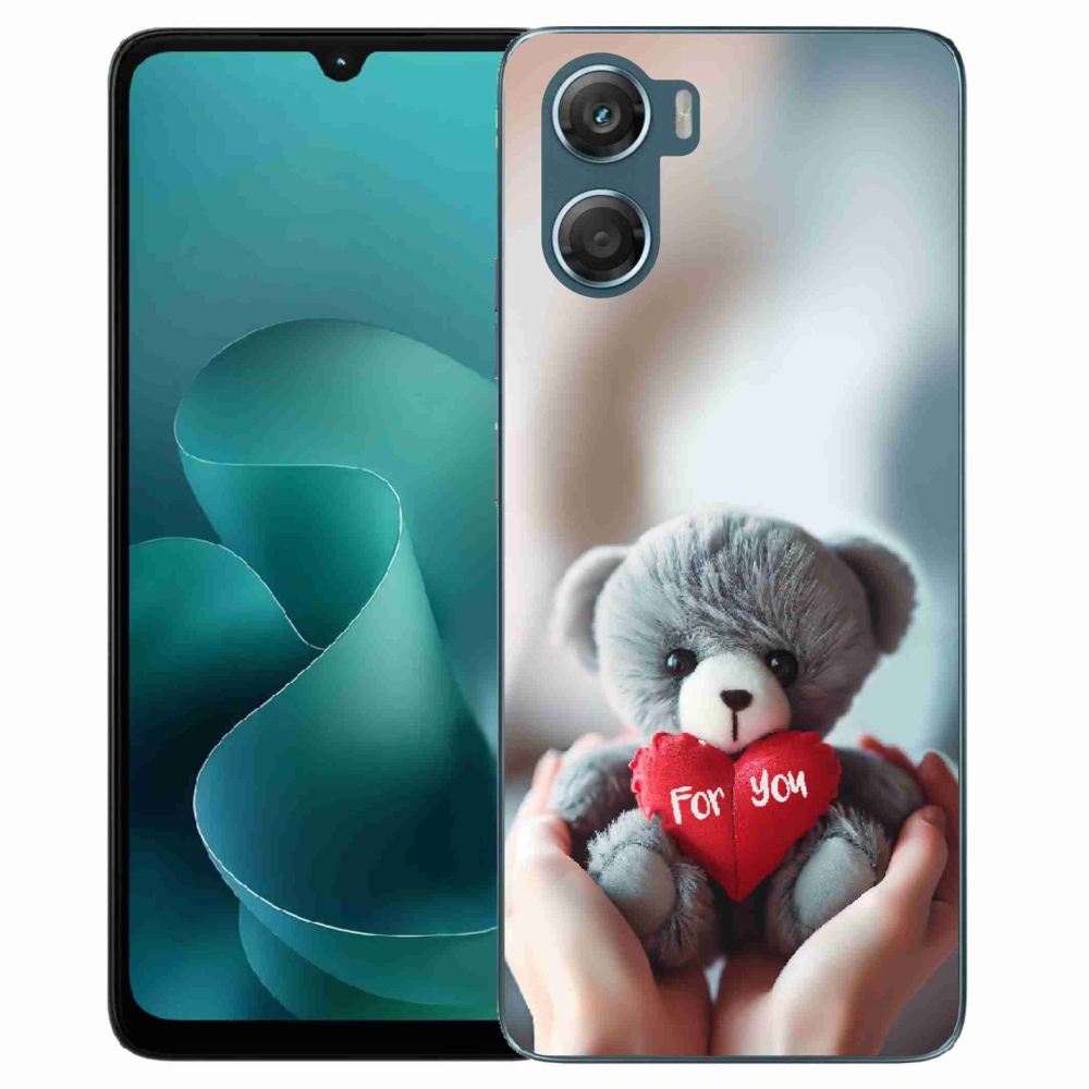 Zselés borítás mmCase a Motorola G06/G06 Power készülékhez - mackó a szerelmesek számára