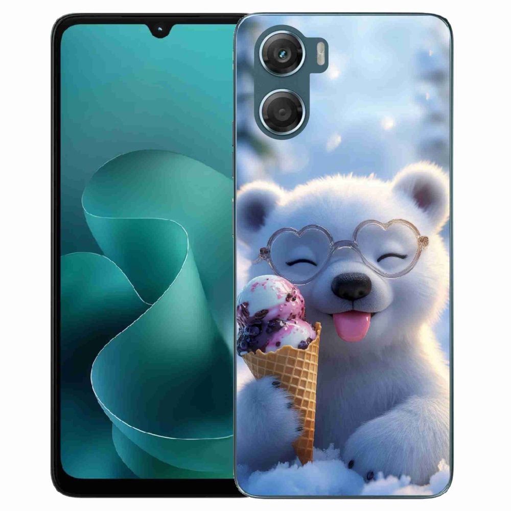 Zselés borítás mmCase a Motorola G06/G06 Power készülékhez - mackó fagylalttal