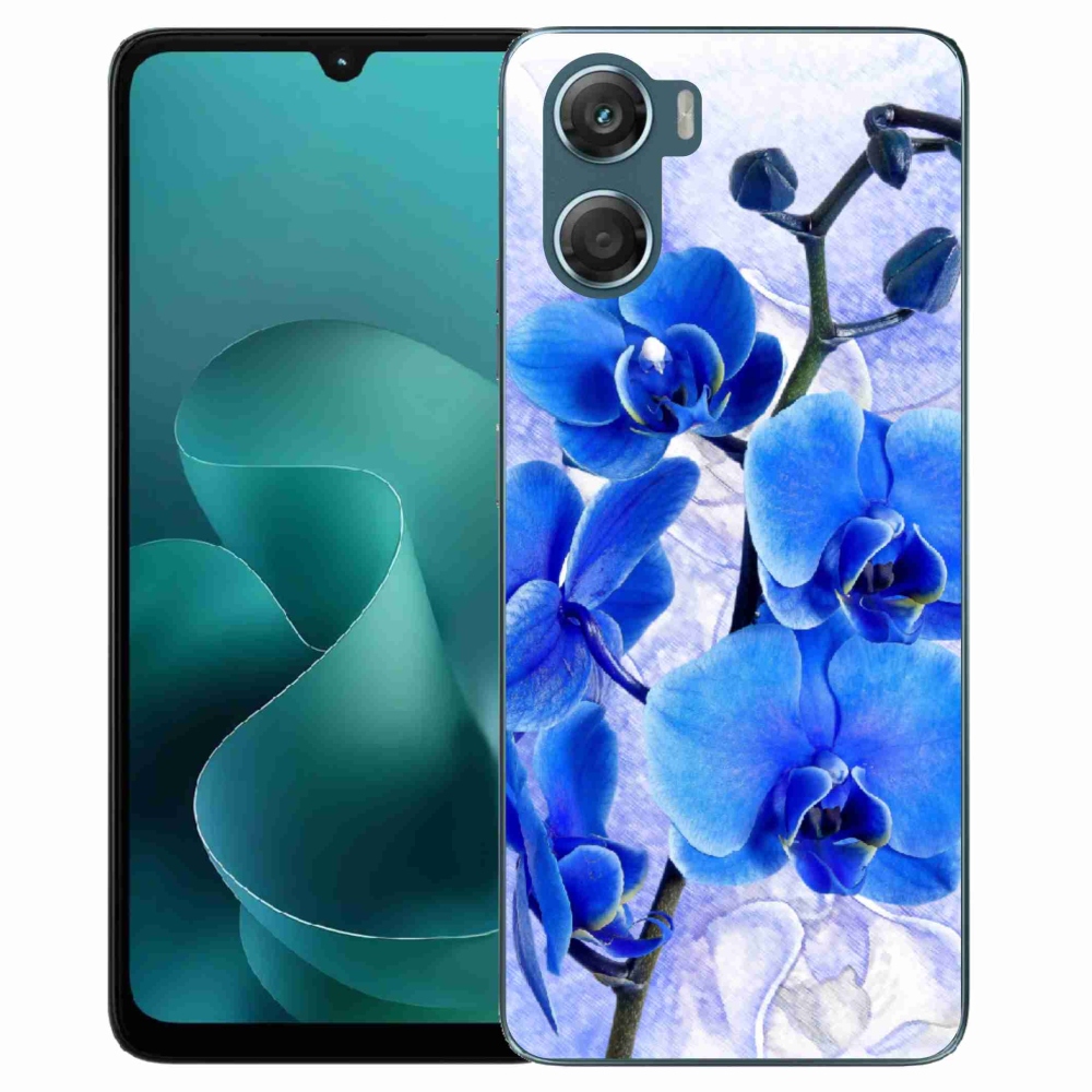 Zselés tok mmCase a Motorola G06/G06 Power készülékhez - kék virágok