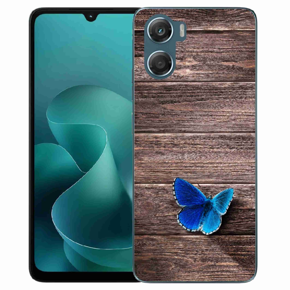 Zselés tok mmCase a Motorola G06/G06 Power készülékhez - kék pillangó 1