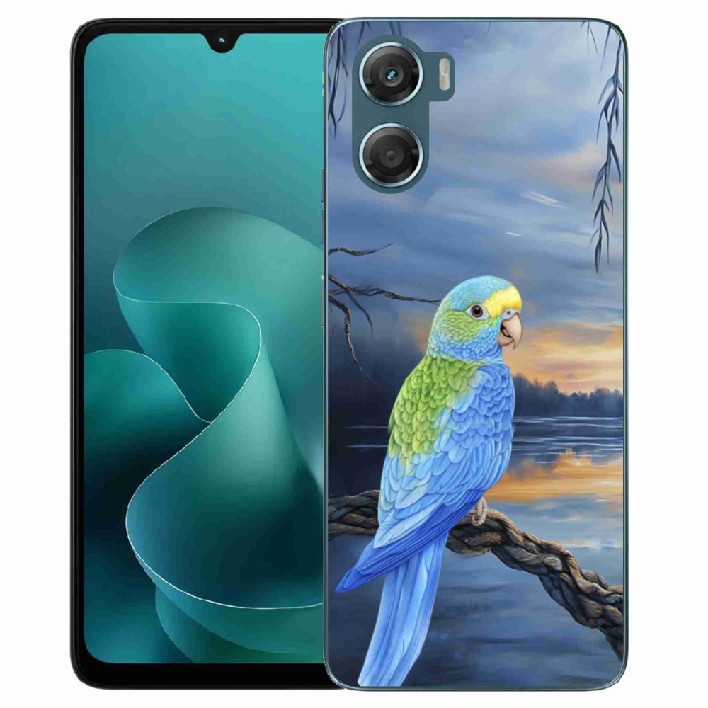 Zselés tok mmCase a Motorola G06/G06 Power készülékhez - kék papagáj