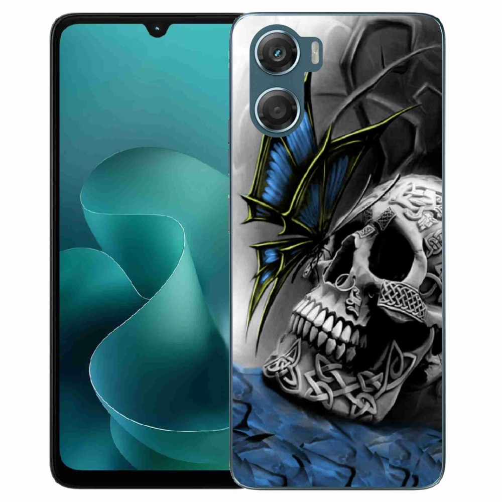 Zselés borítás mmCase a Motorola G06/G06 Power készülékhez - pillangó és koponya