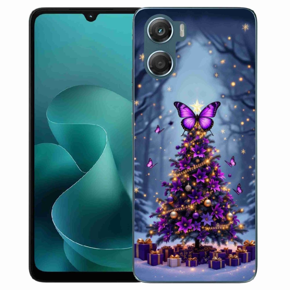 Zselés borítás mmCase a Motorola G06/G06 Power készülékhez - pillangó karácsonyfa