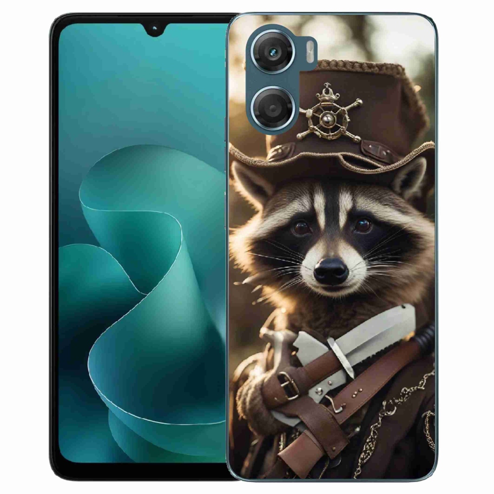 Zselés borítás mmCase a Motorola G06/G06 Power készülékhez - mosómedve egyenruhában