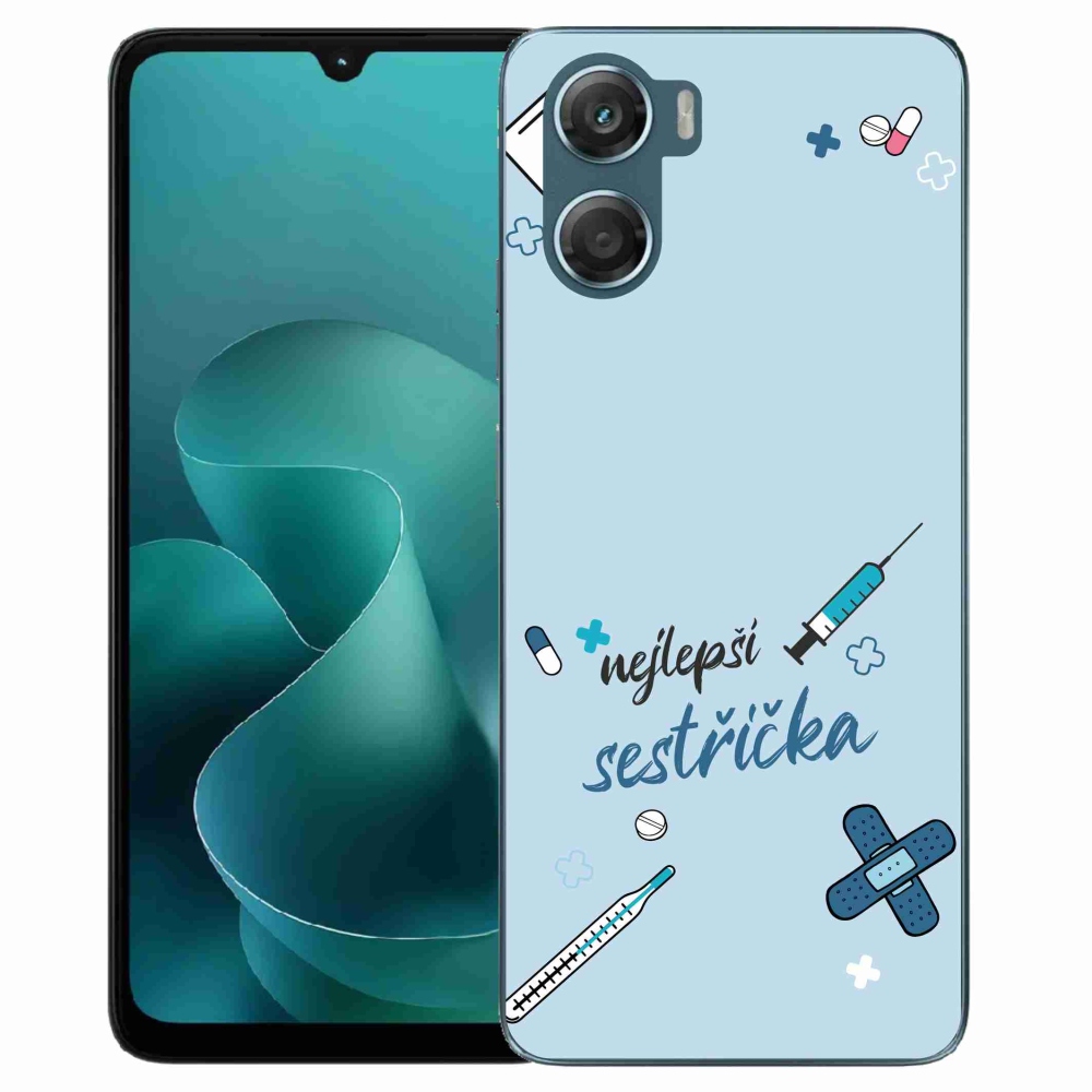 Zselés borítás mmCase a Motorola G06/G06 Power készülékhez - legjobb kishúg kék háttérrel