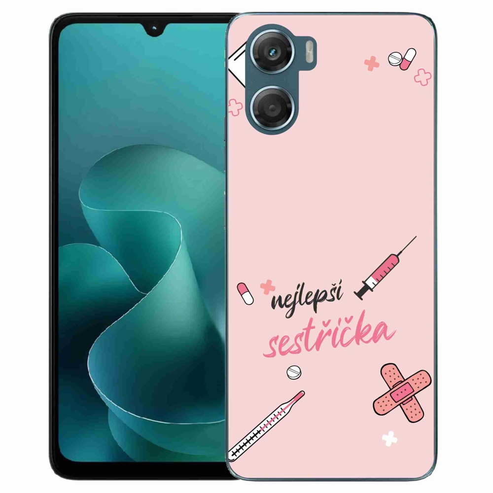 Zselés borítás mmCase a Motorola G06/G06 Power készülékhez - legjobb kishúg rózsaszín háttérrel
