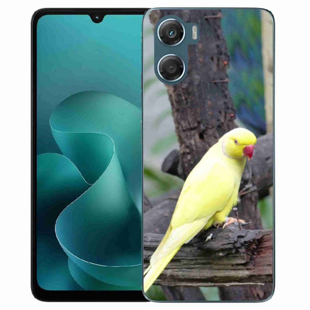 Zselés borítás mmCase a Motorola G06/G06 Power készülékhez - papagáj alexander sárga