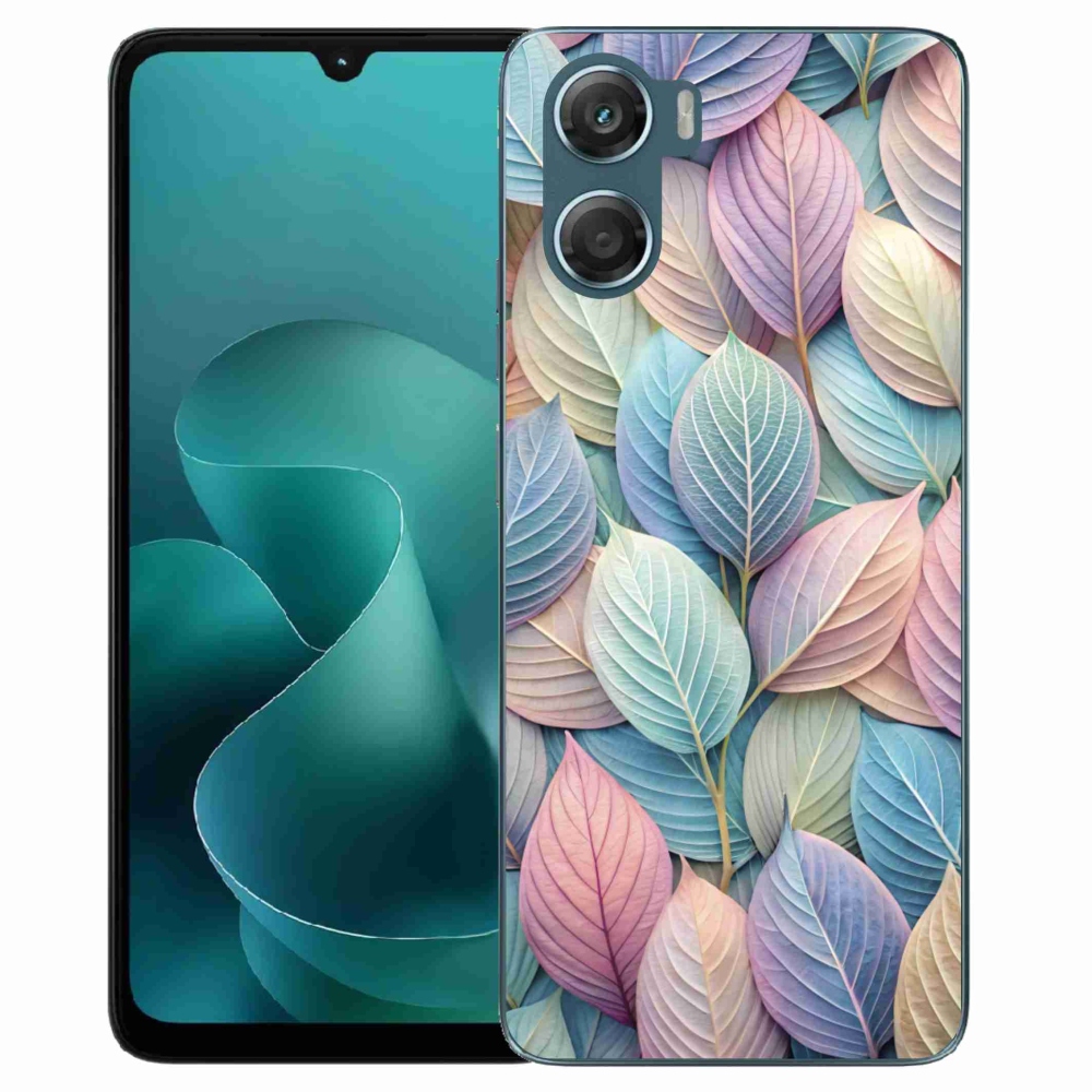 Zselés tok mmCase a Motorola G06/G06 Power készülékhez - pasztell színű levelek
