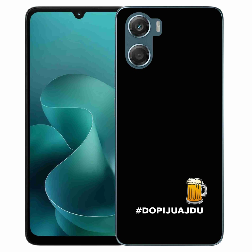 Zselés borítás mmCase a Motorola G06/G06 Power készülékhez - sör motívum 1 fekete háttérrel