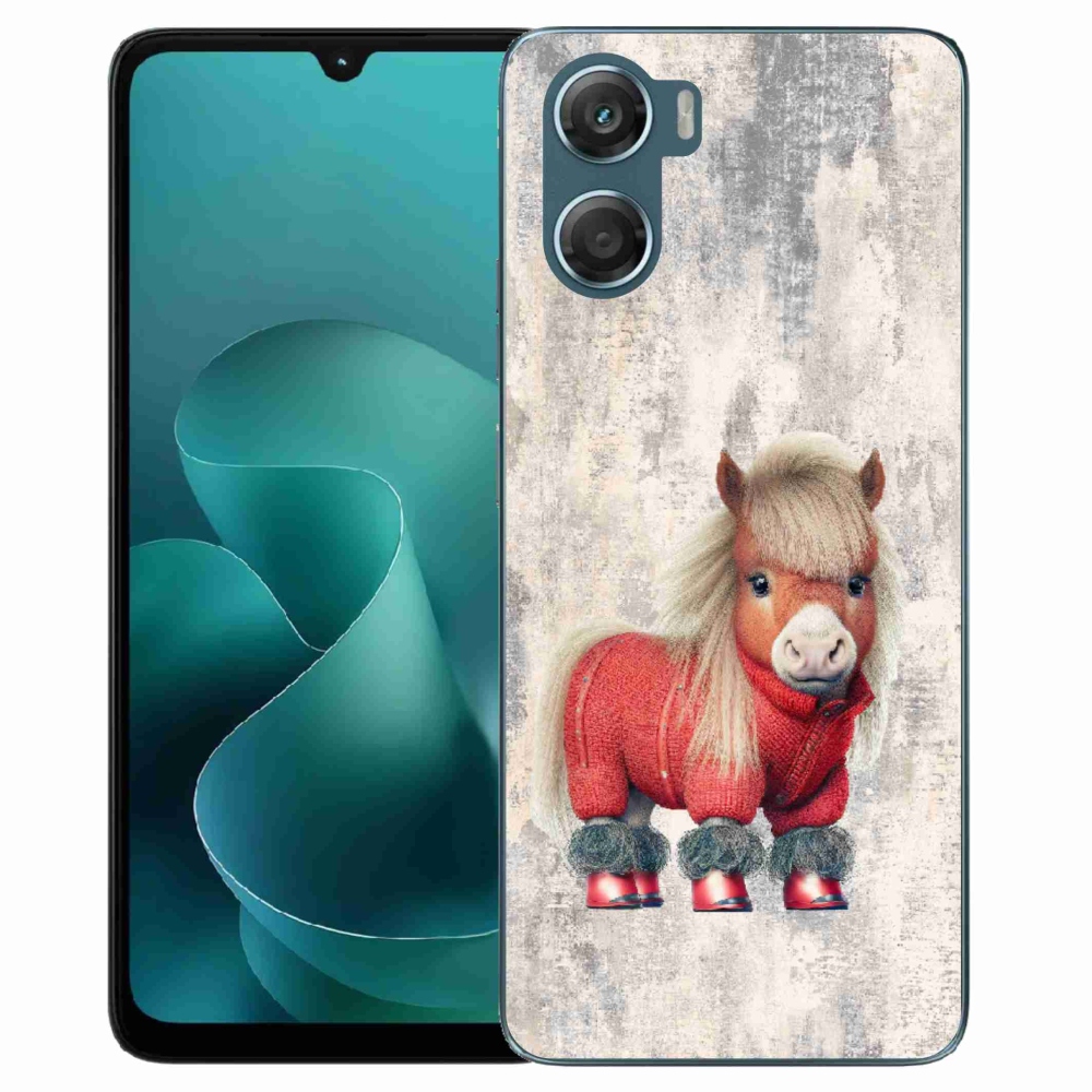 Zselés borítás mmCase a Motorola G06/G06 Power készülékhez - póni pulóverben