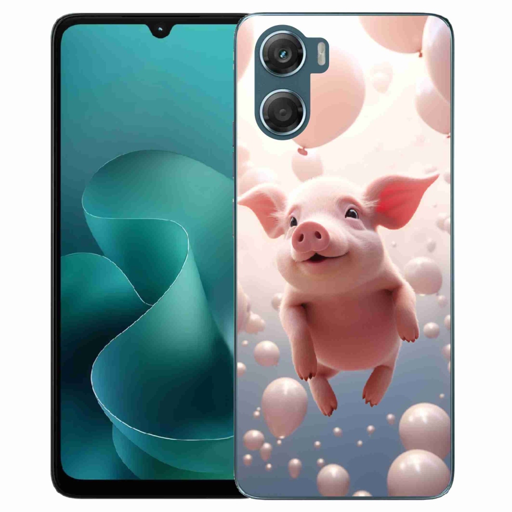 Zselés borítás mmCase a Motorola G06/G06 Power készülékhez - malacka léggömbökkel