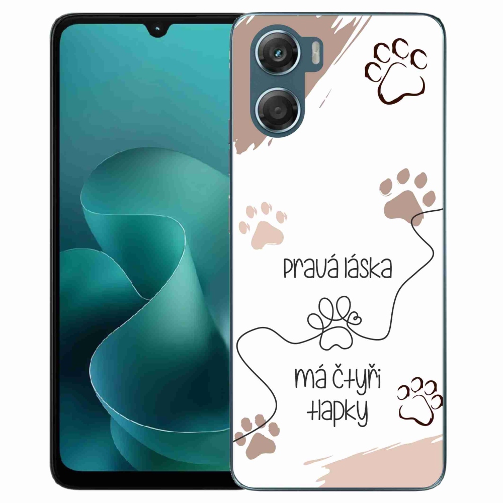 Zselés borítás mmCase a Motorola G06/G06 Power készülékhez - kutyamotívum 1 fehér háttér