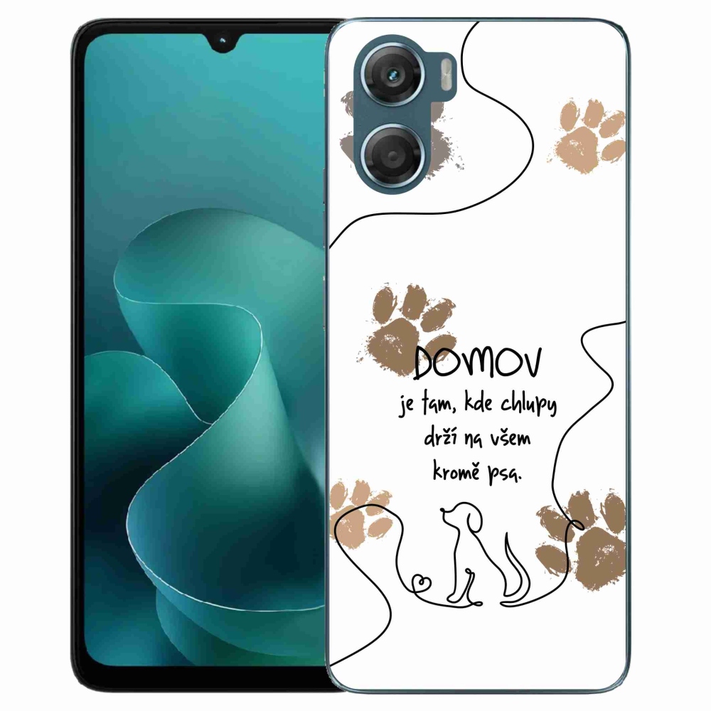 Zselés borítás mmCase a Motorola G06/G06 Power készülékhez - kutya motívum fehér háttérrel