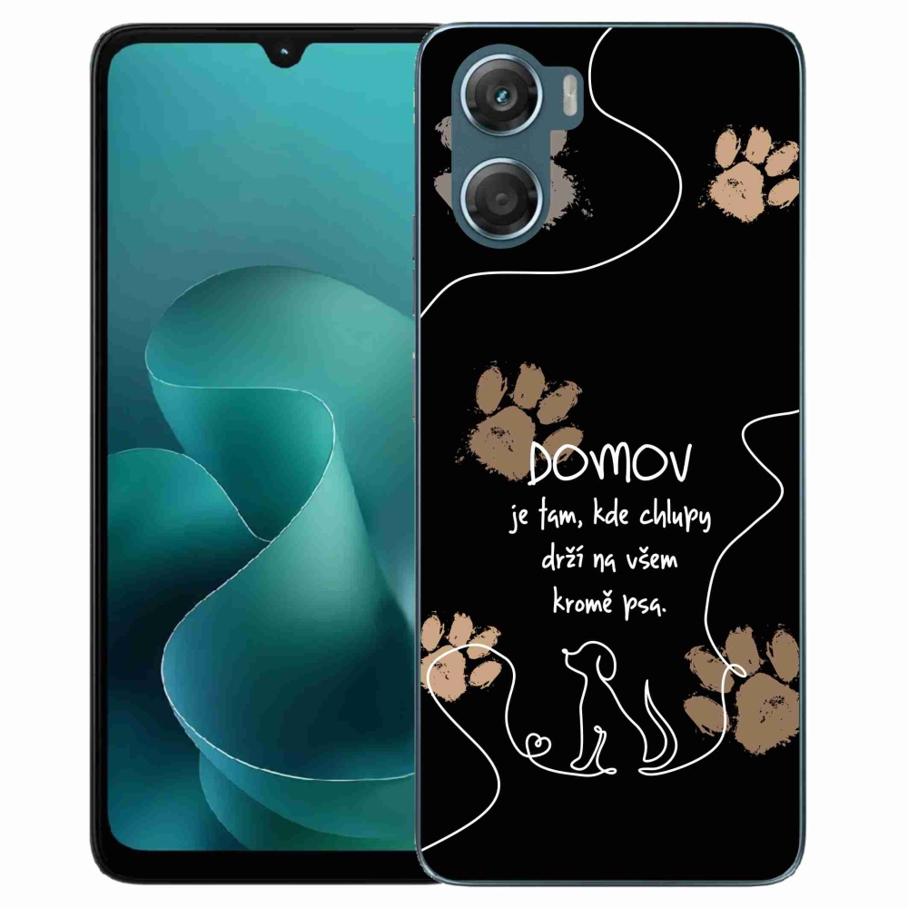 Zselés borítás mmCase a Motorola G06/G06 Power készülékhez - kutya motívum fekete alapon