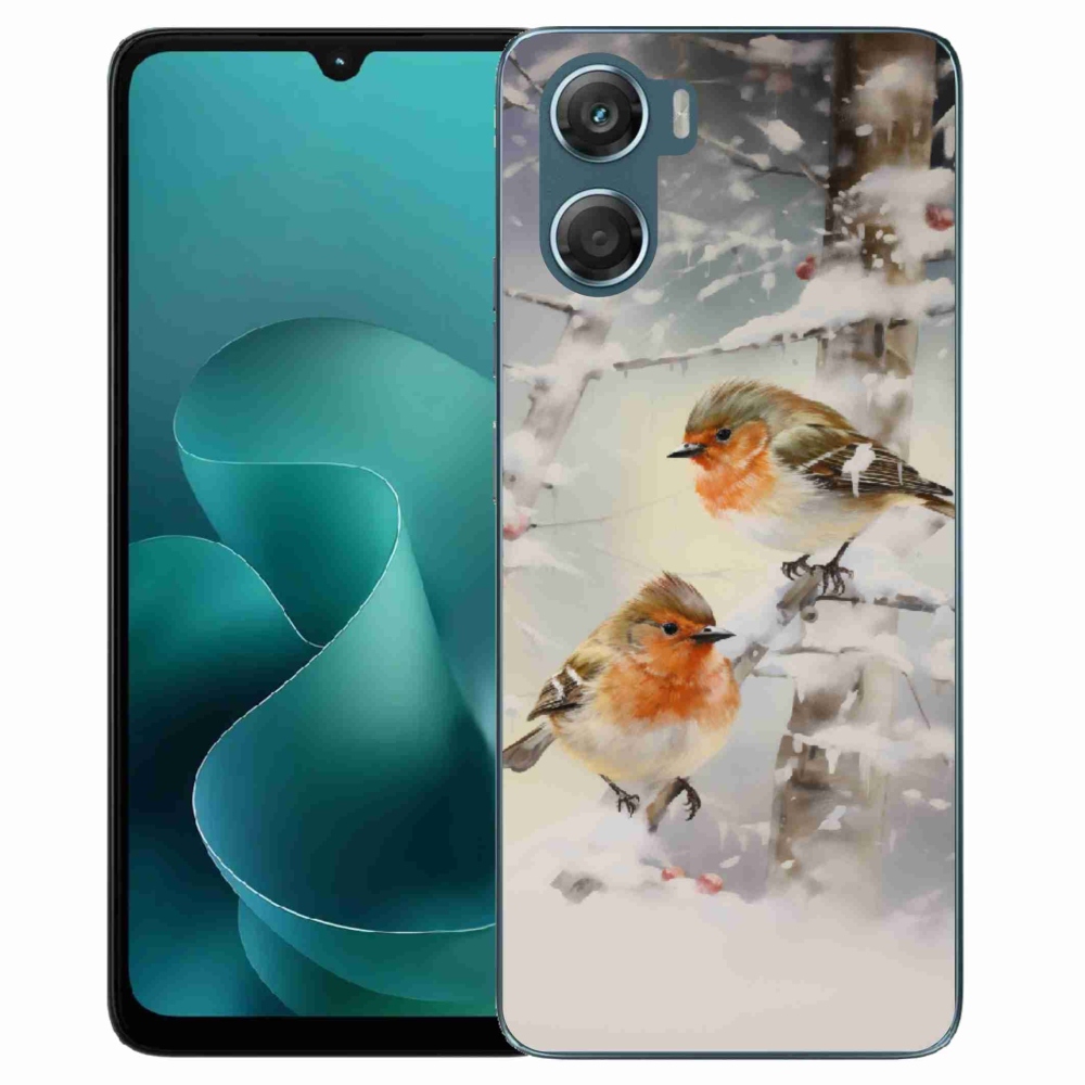 Zselés borítás mmCase a Motorola G06/G06 Power készülékhez - madarak télen