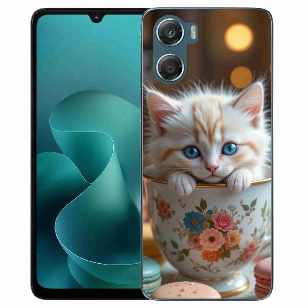 Zselés borítás mmCase a Motorola G06/G06 Power készülékhez - aranyos cica 6
