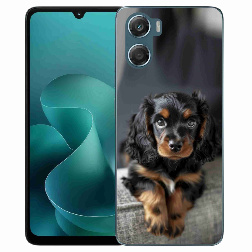 Zselés borítás mmCase a Motorola G06/G06 Power készülékhez - aranyos hosszúszőrű tacskó
