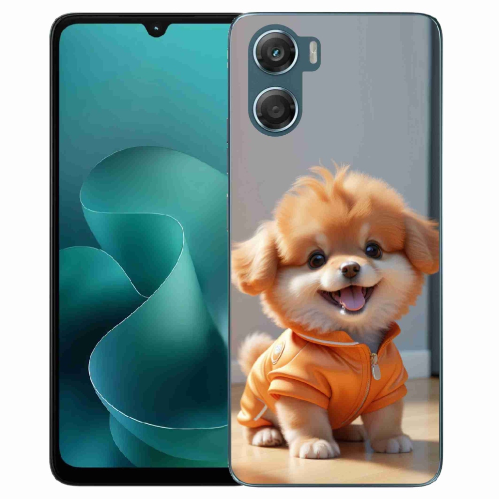 Zselés borítás mmCase a Motorola G06/G06 Power készülékhez - aranyos pomerániai pulóverben
